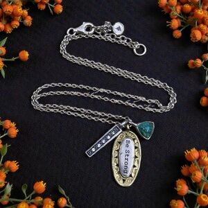 Silpada Silver and Gold Inspirational Pendant Necklace